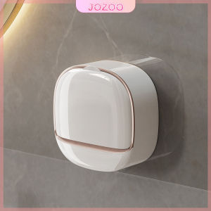Jozoo Creative Soap Box Drain Perforation-Free Shelf Wall-Mounted Soap Box with Lid Laundry Soap Box