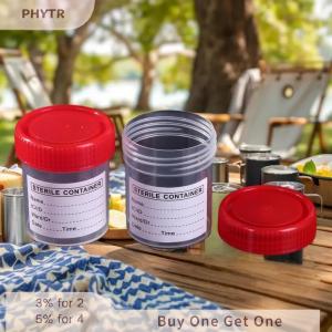 【จัดส่งภายใน 2-3 วัน】 กระบอกใส่ถ้วยพลาสติกขนาด60มล. 10 50ชิ้นภาชนะเก็บปัสสาวะแบบใช้แล้วทิ้งขวดบรรจุตัวอย่างพร้อมป้าย