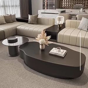 Minimalist Light Luxury Irregular Rock Slab Coffee Table Modern Minimalist for Small and Large Apartments