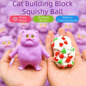 LIUJIR Filled Soft Dag Cat Squishy Handmade Finger Relax Crunchy Fidget Toy Boys Girls Animal Building Block Squishy Adult Kids
