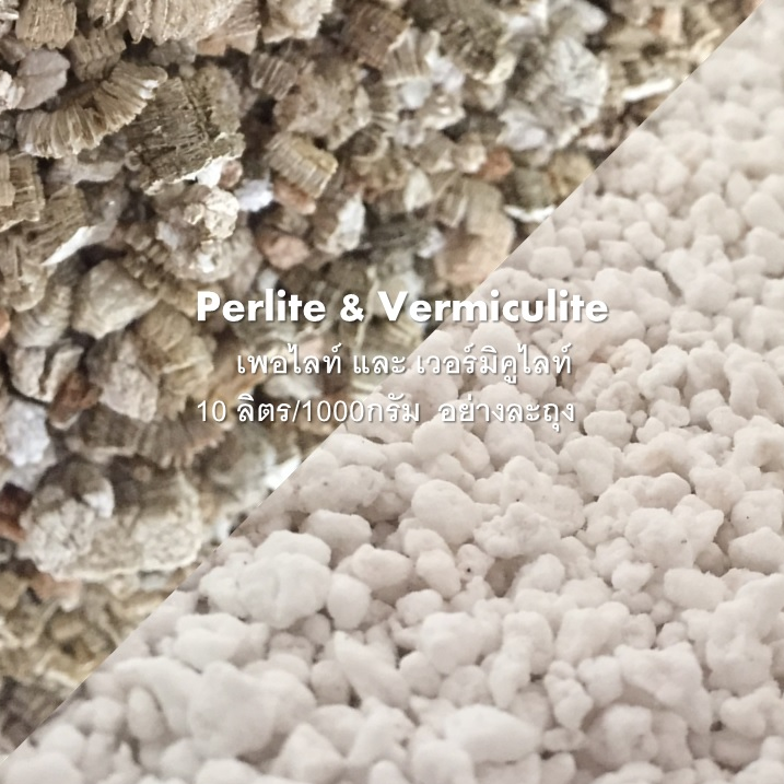 เวอร์มิคูไลท์ เพอร์ไลท์ 10 ลิตร สำหรับไฮโดรโปนิกส์ แคคตัส