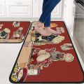 Fat Chef Rugs Cat Kitchen Mats for Floor 2 Piece, Anti Fatigue Floor Mat for Kitchen, Kitchen Floor Mats for in Front of Sink and Cute Kitchen Matt for Standing for Kitchen Decor 17"X30"+17"X47". 