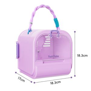 LETIGO Plastic Hamster Carrier Cage Large Space Breathable Small Pet Ventilated Cage Cute Portable Hamster Carry Case Guinea Pigs