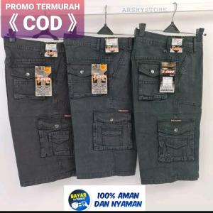 celana kargo pendek merek x-over warna hijau abu coklat hitam bahan kanvas twil fashion pria/celana pria/celana murah meriah/celana santai/celana keren