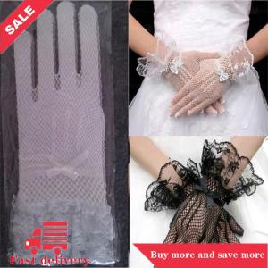 [COD] Women Vintage Sheer Short Lace Gloves Bride Wedding Gloves Derby Tea Party Wrist Length Floral Gloves for Dinner Fancy Costume Accessories Gloves