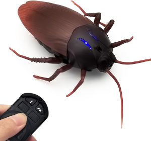 Tipmant RC Cockroach Remote Control Car Vehicle Animal Toys Electronic Realistic Fake Big Insect Bug Glowing Eyes Kids Gift