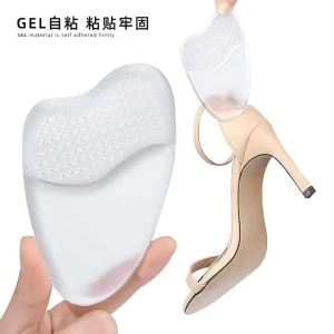 [Free Shipping] GEL High-Heeled Shoe Invisible Self-Adhesive Half Insole Pad Soft Particle Shock-Absorbing Half-Size Pad For The Forefoot