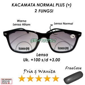 Kacamata Plus (+) 2 Fungsi Pria Wanita dari +1.00 SAMPAI +3.00 FREE CASE Kacamata Baca / Kacamata Plus / Kacamata Rabun Dekat / Kacamata Fashion / Kaca mata Terbaru