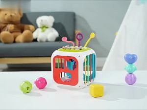 【24h】Shape toy sorting motor skill sensory baby kids cube educational shape training rainbow toys Montessori music