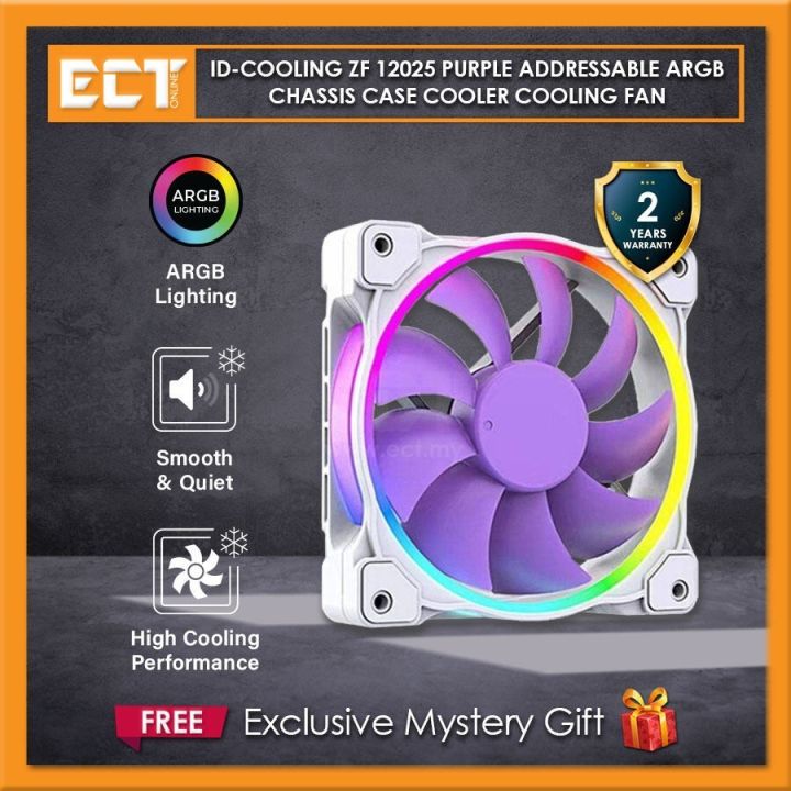 ID-Cooling ZF 12025 Purple Addressable ARGB Chassis Case Cooler Cooling ...