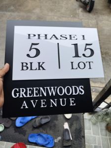 12x12 inch Laser Die Cut/embossed House/Business Plate Number Signage/marker acrylic