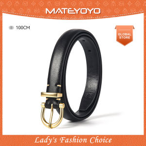 MATEYOYO Womens Belt Leather Belt Ladies Skinny Belt Womens All-Match Belt Fashion Casual Thin Belt Waist Belt with Zinc Alloy Buckle for Jeans Pants