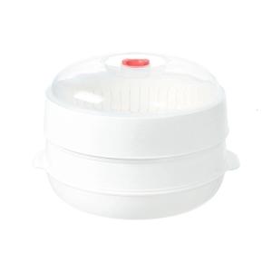 Multipurpose Microwave Steamer Box With Wide Brims Design Visible Lid Efficient Drainage Holes Heatproof Materials Kitchen Essential