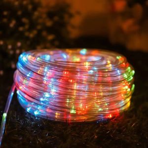 Outdoor Solar Rope Light Waterproof Garden Christmas Decoration 32m/22m/12m/7m Xmas Garland Tube String Light Fairy Strip