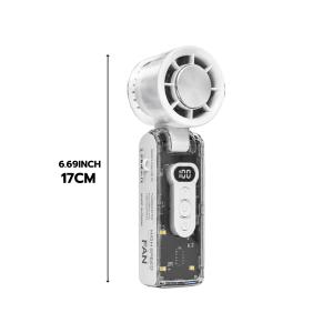 Handheld Portable Turbo Fan with Ice Cooler Foldable Handheld Fan Student Office Rechargeable Handy Fan with Digital Power LED Display Personal Travel Small Pocket Fans