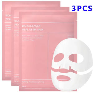 3 cái tách mặt nạ collagen giữ ẩm làm mới sáng chăm sóc da kiểm soát dầu dịu dàng sâu dưỡng ẩm mặt nạ đắp mặt trang điểm Hàn Quốc