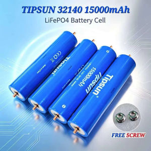 TIPSUN 32140 15000mAh LiFePo4 Lithium Iron Phosphate Solar rechargeable battery Original Authentic holder Free screws nuts for the assembly of battery packs for solar energy storage e-bikes motorcycles
