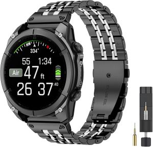 20mm Stainless Steel Watch Bands Compatible with Garmin Fenix 8 AMOLED-43mm/Fenix 7S/ 7S pro/ 6S/ 6S Pro/ 5S/ 5S PlusMetal Quick-Fit Strap for Descent Mk3/Mk3i 43mm/Mk2s/epix Pro/Approach S70 42mm