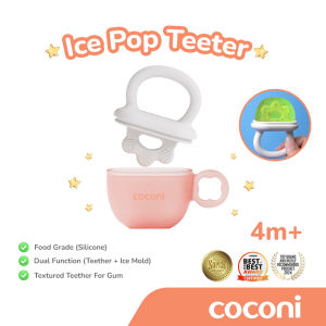 COCONI Ice Pop Teether – Teether + Cetakan Es Buah Bayi 2-in-1 | Food Grade Silicone Aman untuk 4 Bulan+