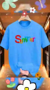 Summer Tshirt Perpect Pang Family Outing Short sleeve Round-neck High Quality Cotton Top Clothing .C