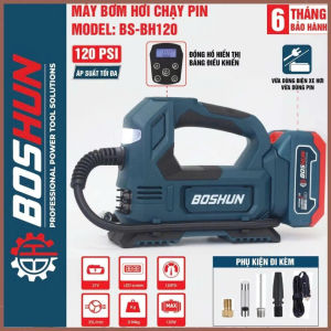 Máy Bơm Hơi Chạy Pin BOSHUN BS-BH120 – 120 PSI 21V Dùng Cho Ô Tô Xe Máy Xe Đạp – Đa Năng Nhỏ Gọn Dễ Dùng