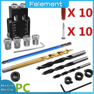 38pcs/Set 15 Degree Pocket Hole Jig Kit Angle Hole Drill Guide Kit Hole Positioner Locator Tool