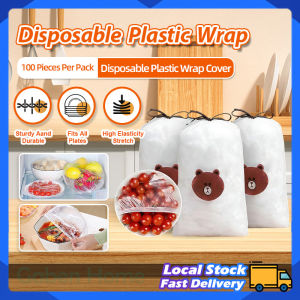 100pcs Food Grade Disposable Plastic Wrap Fresh Keeping Film Cover Food Cover Kitchen Storage Bags Fresh Keeping Dustproof Cover