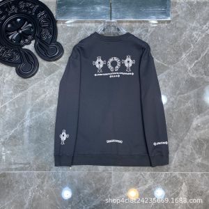 Chrome Heart 2024 High Quality round Neck Sweater Gray Blue New Casual Printed Mens Pullover Long Sleeve T T-shirt