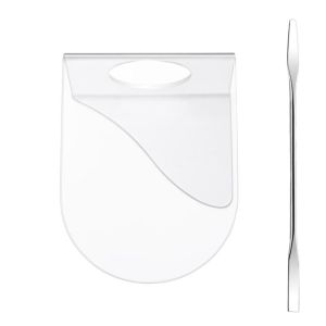 CHENGXU Salon Hand-held witn Spatula Rod Manicure Tools Cosmetic Painting Plate Nail Art Palette Blending Plate Makeup Palette Foundation Mixing Tray