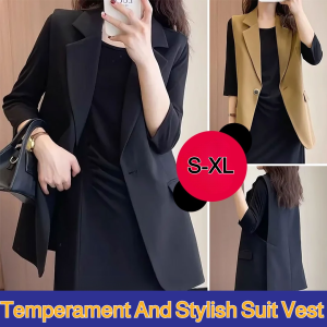 Temperament And Stylish Suit Vest Womens Outerwear Sleeveless Slim Suit Vest For Women Daily Wear