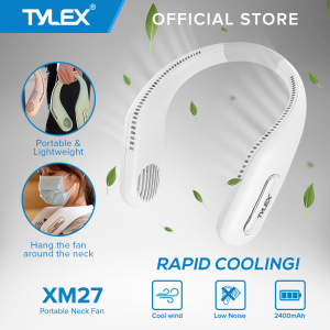 TYLEX XM27 Portable Neck Fan Hands Type-C Charging 2400mAh 3.7V Lightweight 3 Speeds Neck Hanging Fan 1.2W-3.8W