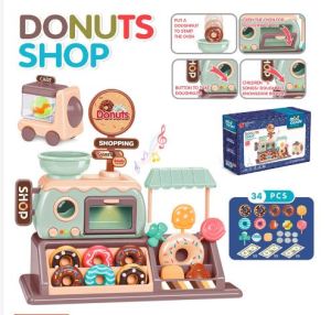 FUFU SHOP ของเล่นเด็ก ร้านขายโดนัท เต่าอบโตนัด รถขายไอศครีม ของเล่นโดนัท ร้านขายไอศครีม มีเสียงมีไฟ พร้อมส่งจากไทย