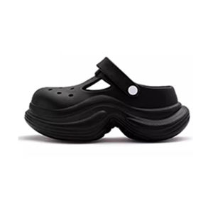 รองเท้าแตะผู้หญิง เสริมส้น วัสดุ EVA ส้นสูง 5cm หัวมน แต่งสายคาดปรับรัดส้นได้ มีรูระบายอากาศ พื้นรองเท้าถอดซักได้ สีพื้นมินิมอล กันลื่น ระบายอากาศดี รองเท้า clog #sy196