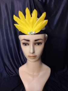 Bando bulu Bandana bulu full kuning mahkota nusantara bando bulu adat