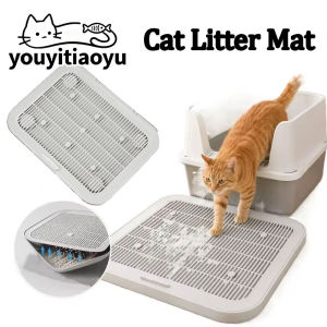 YOUYITIAOYU Double Layer Cat Litter Mat Perangkap Pasir Kucing Anti Slip Easy Clean Waterproof Floor Pad