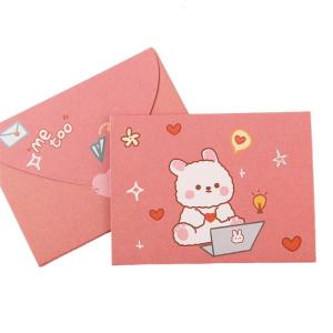 Birthday Cartoon Animal Greeting Cards Envelope Memos Festival Gift Letter Paper for Kid Boys Girls