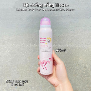 Xịt chống nắng nâng tông sáng da tự nhiên Hexze SPF50+ PA+++ Brighten Body Tone Up Cream 100ml