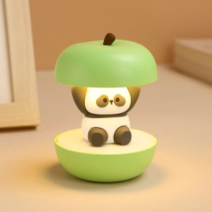 2025 New Apple Panda LED Childrens Night Light C-type Rechargeable Baby Bedroom Bedhead Sleep Desk Lamp Suitable for LED Bedroom Decoration for Breastfeeding Children