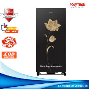 Kulkas 1 Pintu POLYTRON PRA 18 MNX Glass Door 180 Liter Ice Twist
