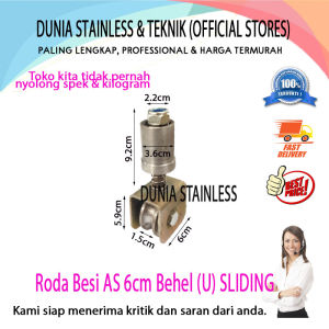 Roda Besi AS 6cm Behel (U) SLIDING Untuk roda pintu dan pagar besi behel