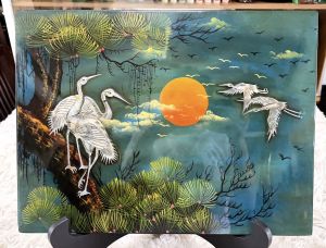 Tranh sơn mài Thanh Bình Lê- KHẢM CỪ size 30x40 cm treo tường trang trí nhà cửa...