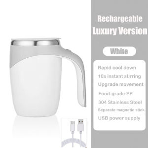 🔥 380ML Coffee Milk Self Stirring Mug Stainless Steel Automatic Mixing Cup USB Rechargeable Magnetic Mug Creative Blender