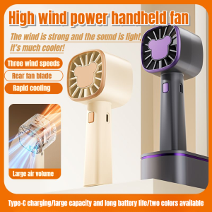 🌟Top Rated🔥[Instant Cooling] 暴热救星High-Wind Turbine Cooling Fan 5-Speed Storm Silent Small Fan Digital Display Long-Life Handheld Cooling Small Fan Desktop USB Charging Turbine Small Fan