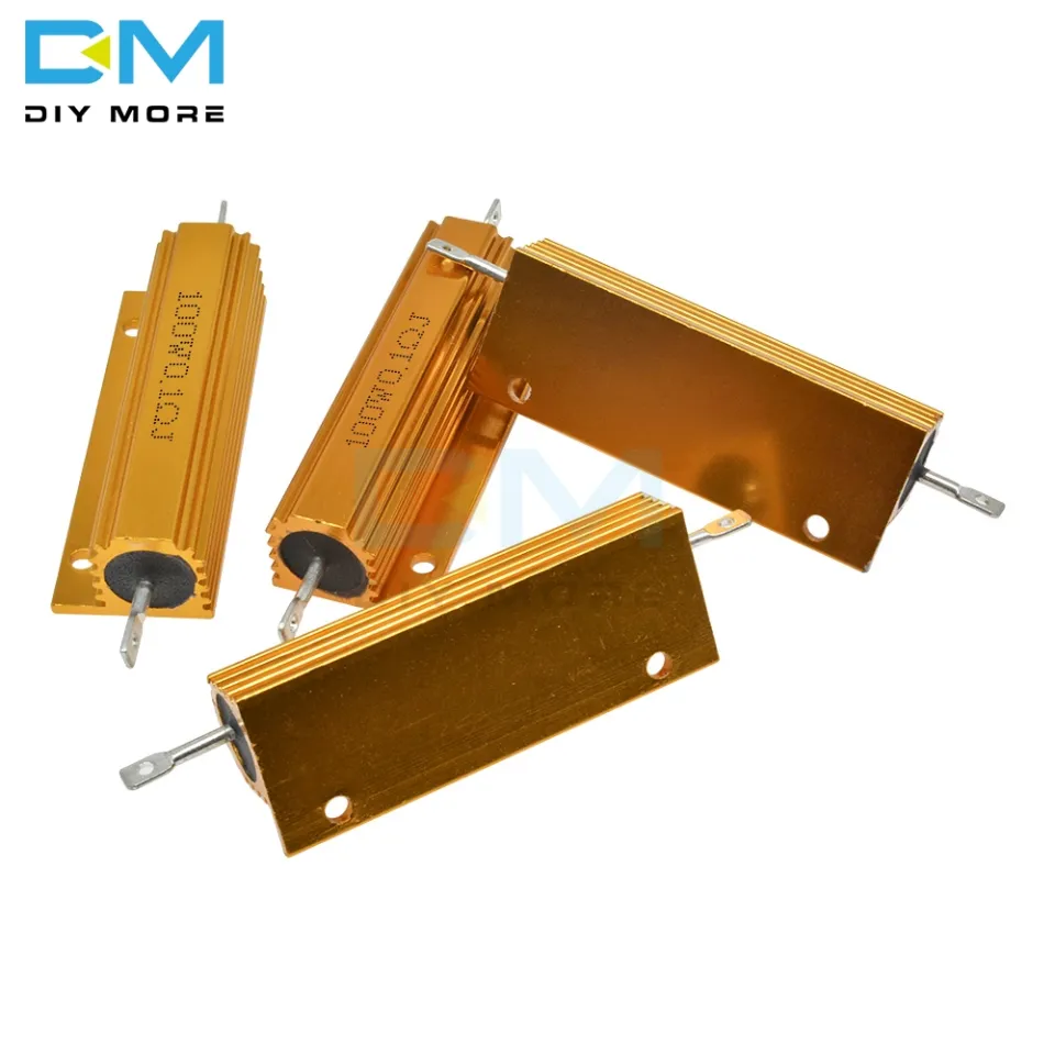 thumbnail image 2 of 100W 0.5 Ohm Wirewound Resistor – Aluminum Shell, Golden Case (0.5R, 100W Watt) 2 of 6