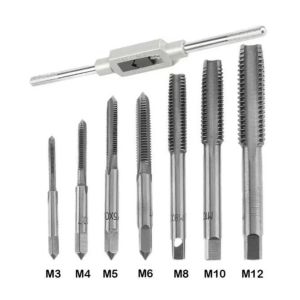 TIMES LORD High Speed Steel Ratchet Tap Wrench M3-M12 Metric Thread Adjustable Screw Taps Adjustable T-Handle Wrench Reamer Machine Hand Tool Metric Tap Wrench Set Machine Taps
