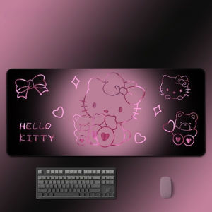 Sanrio New Hello Kitty Kawaii Anime Cartoon Mouse Pad Large Size Gradient Keyboard Table Mat Girly Gifts for Girls Sweetness