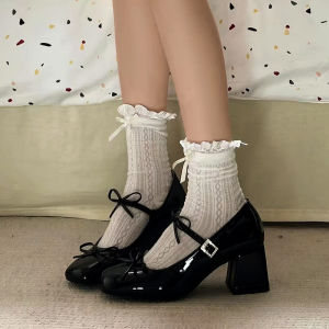 Free Shipping Silver High-Heeled Shoes WomenS Single Shoes With Thick Heels 2026 New Spring And Autumn Collection Comfortable For All-Day Wear Mid-Heel Small Leather Shoes
