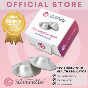 The Original Silverette 925 Italian Silver Nursing Cups + Breastfeeding Moms + Soothes Cracked Sore Nipples Skin Naturally