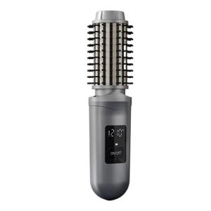 FIRST SONG Cordless Electric Hair Straightening Comb 3 Temperature 2 in 1 Portable Hair Straightener Hair Care LED Digital Display Hair Styling Comb Business Trip