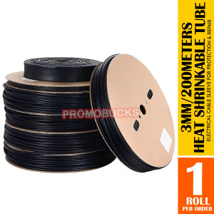 PROMO 200M Roll Heat Shrink Tube Black 1MM–6MM | Electrical Cable Sleeve for Protection & Repair